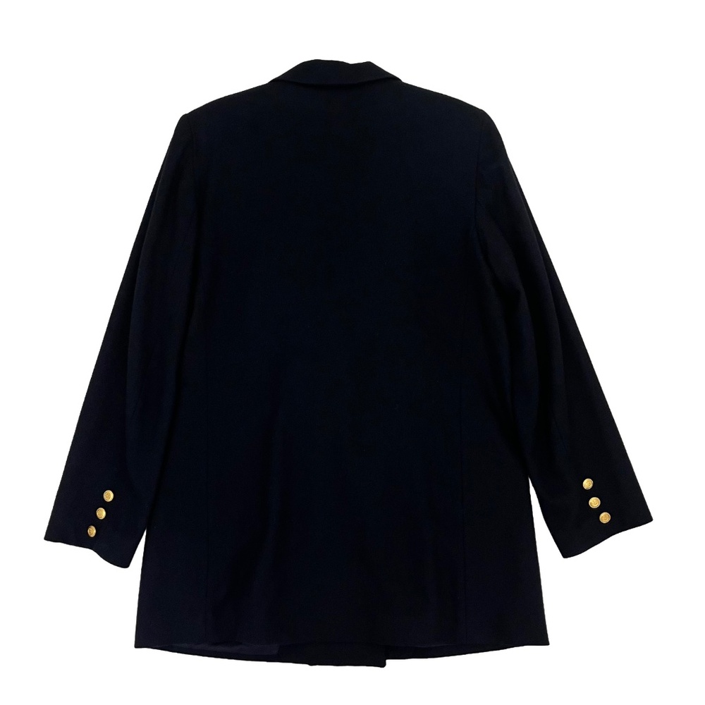 Worthington Womens 14T Wool Blend Double Breasted Pant Suit Black Gold Buttons - Picture 7 of 11